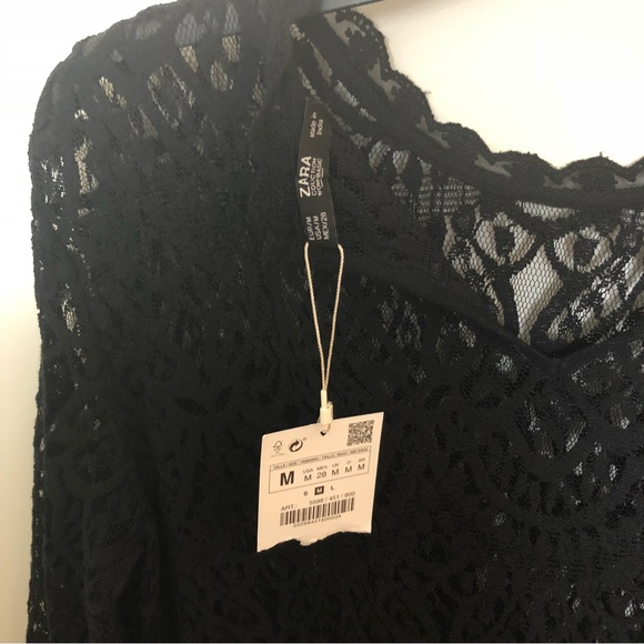 NWT Zara black lace blouse - Picture 4 of 4